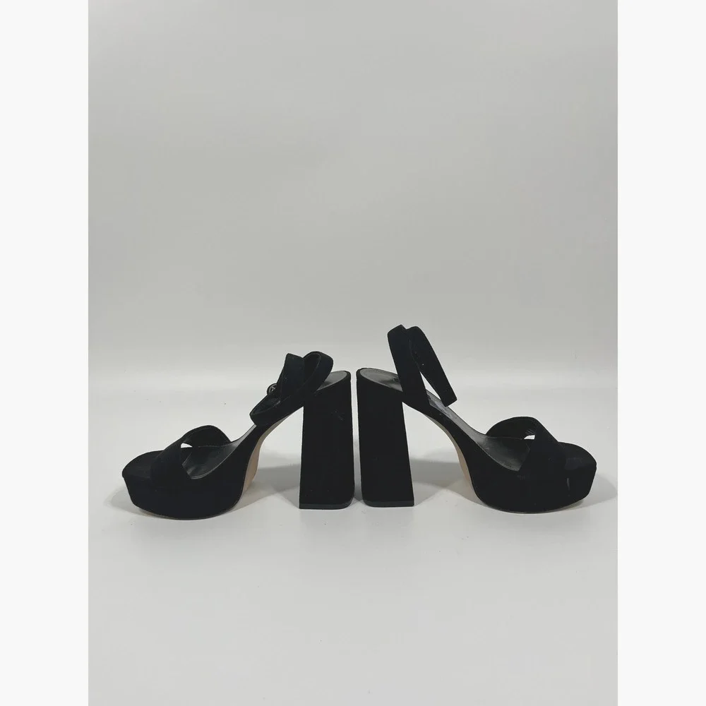 Womens Y2K Chunky Platform Heels 8.5 Black Goth Dark Fairy Grunge Formal Event